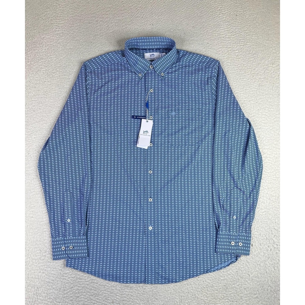 Southern Tide Intercoastal Shirt Mens Medium Blue Long Sleeve Stretch Button Up